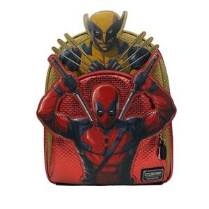 Loungefly Deadpool Wolverine Mini Backpack Bag Disney Marvel Travel Gifts NWT